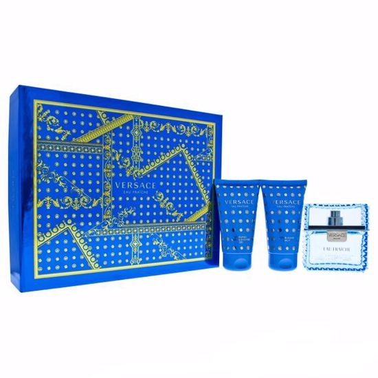 Versace Men Gift Set 50ml Edt Perfume, 50ml After Shave Balm And 50ml Shower Gel