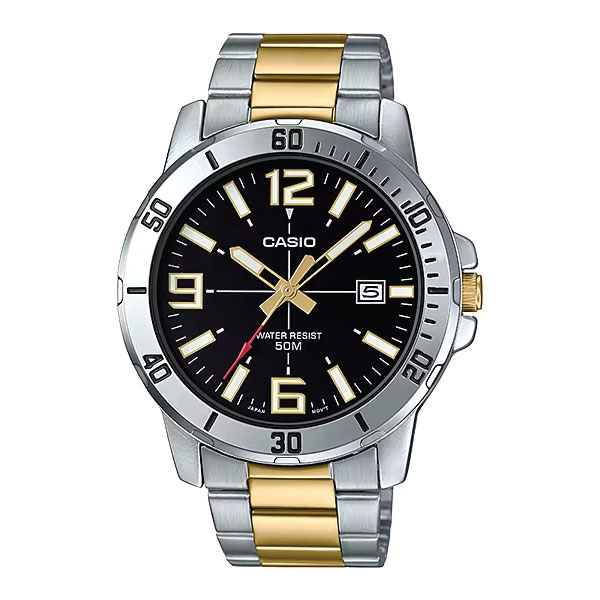 Casio MTP-VD01SG-1B Analog Quartz Two-tone Stainless Steel Men's Dress Watch