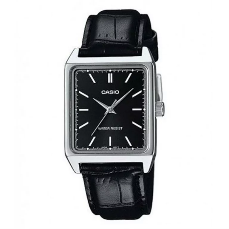 Casio Men's Black Dial Leather Band Watch - MTP-V007L-1EUDF